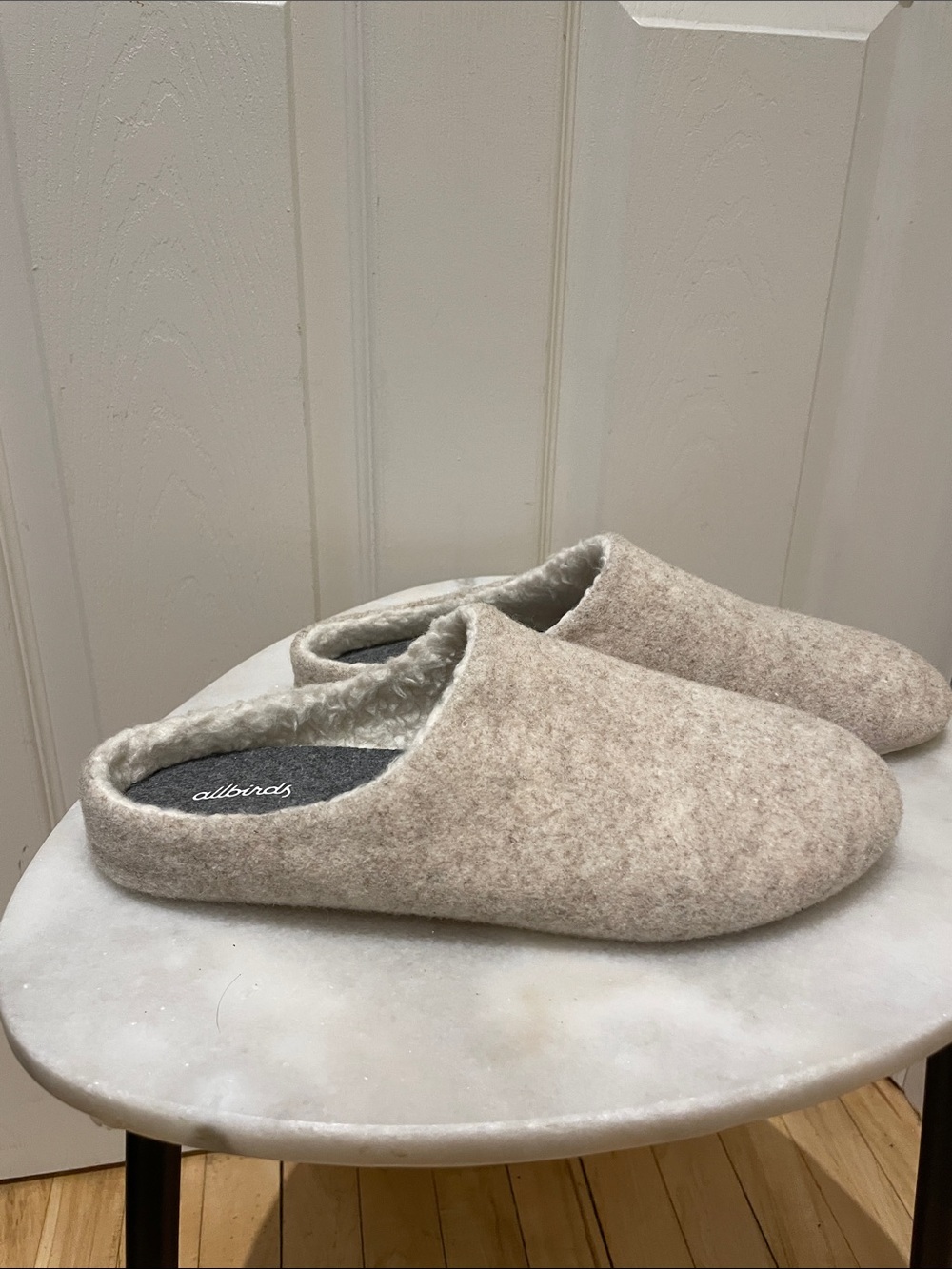 Allbirds Slippers Oatmeal Cream Plush Lined Slip-On Cozy Minimalist